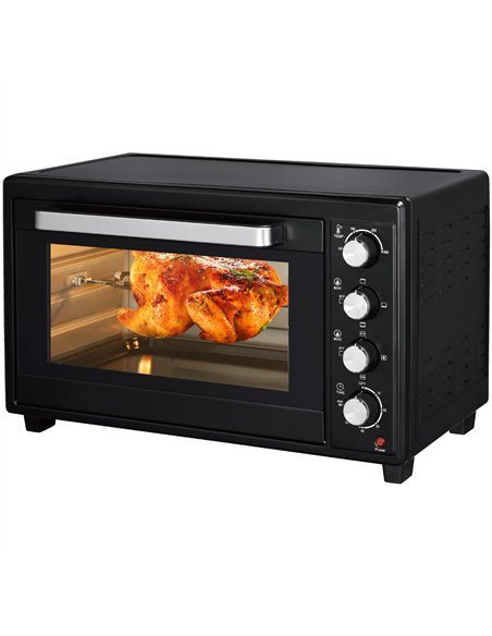 Commercial 45L Electric Convection Oven with Rotisserie 1800W 587×410×363mm | Stalwart DA-TO4501RCL