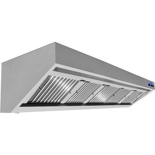 Commercial Wall-Mounted Extraction Hood with Filter &amp Fan &amp Lights &amp Speed Control 3000x900x450mm | Stalwart DA-VH30