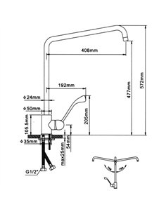 Tall Lever-Handle Mixer Tap with High Swivel Spout Chrome | Stalwart DA-BXF204 2