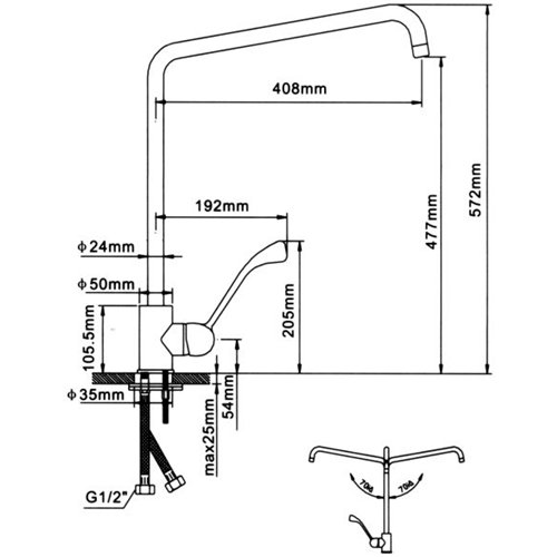 Tall Lever-Handle Mixer Tap with High Swivel Spout Chrome | Stalwart DA-BXF204