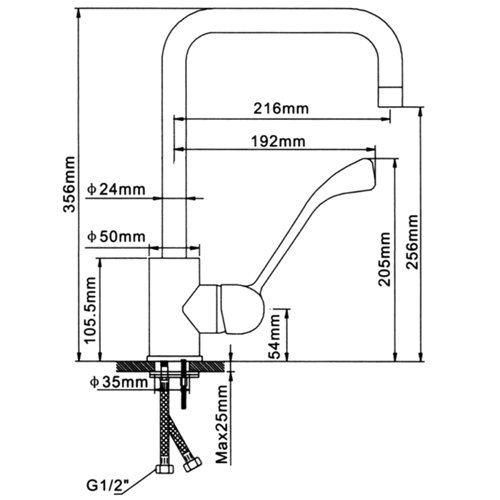 Commercial Single-Lever High Spout Mixer Tap Chrome | Stalwart DA-BXF210