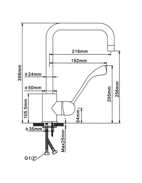 Commercial Single-Lever High Spout Mixer Tap Chrome | Stalwart DA-BXF210