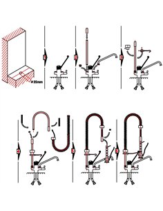 Commercial Deck-Mounted Pre-Rinse Spray Unit with Add-On Faucet &amp 6&quot Wall Bracket Chrome | Stalwart DA-BXF212 2
