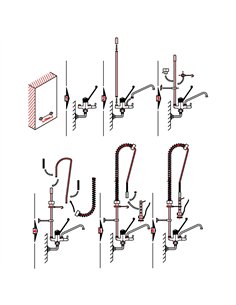 Commercial Wall-Mounted Pre-Rinse Spray Unit with Add-On Faucet &amp 6&quot Centres Chrome | Stalwart DA-BXF214 2