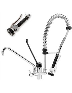Commercial Deck-Mounted Mini Pre-Rinse Spray Unit with Add-On Faucet Chrome | Stalwart DA-BXF216