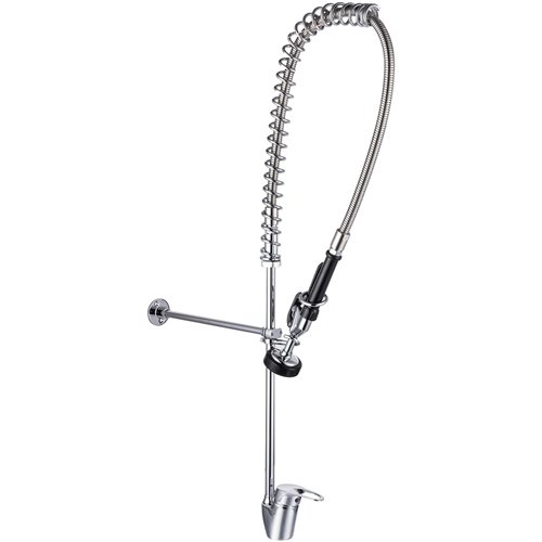Commercial Deck-Mounted Pre-Rinse Spray Unit with Wall Bracket Chrome | Stalwart DA-BXF218