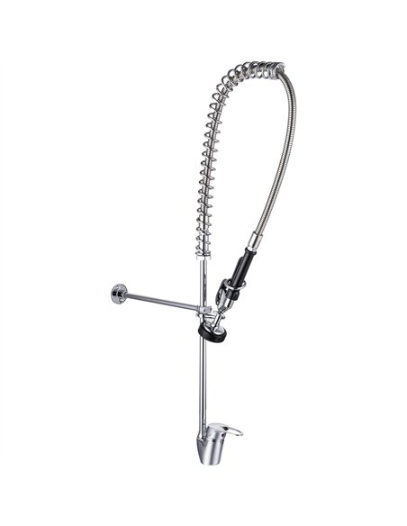 Commercial Deck-Mounted Pre-Rinse Spray Unit with Wall Bracket Chrome | Stalwart DA-BXF218