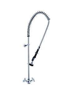 Commercial Deck-Mounted Pre-Rinse Spray Unit with Wall Bracket Chrome | Stalwart DA-BXF220