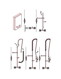 Commercial Deck-Mounted Pre-Rinse Spray Unit with Wall Bracket Chrome | Stalwart DA-BXF222 2