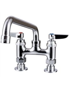 4&quot Deck Mounted Commercial Faucet with 8&quot Heavy-Duty Swing Spout Chrome | Stalwart DA-BXF234
