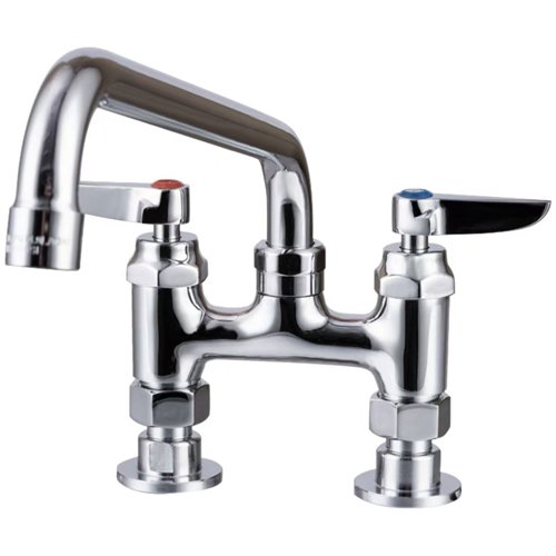 4&quot Deck Mounted Commercial Faucet with 8&quot Heavy-Duty Swing Spout Chrome | Stalwart DA-BXF234