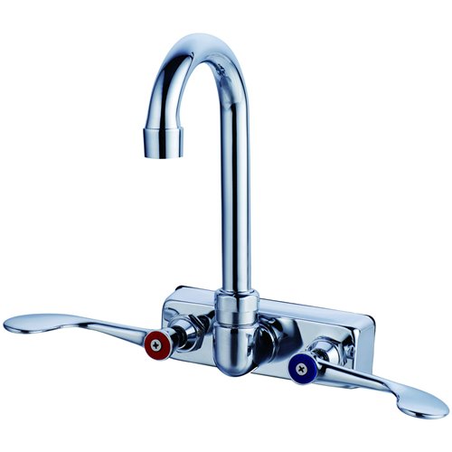 4&quot Wall Mounted Commercial Faucet with 8&quot Swing Spout &amp Wrist Action Handles | Stalwart DA-BXF236
