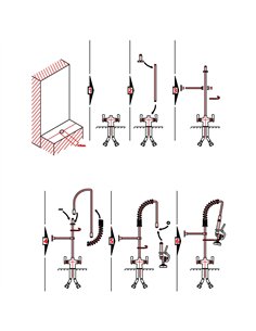 Deck-Mounted Commercial Pre-Rinse Unit with 22&quot Hose &amp Spray Valve | Stalwart DA-BXF242 2