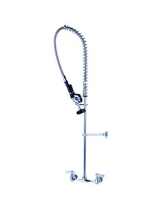 8&quot Center Wall Mounted Pre-Rinse Unit with 18&quot Riser &amp 44&quot Hose &amp Spray Valve Chrome | Stalwart DA-BXF246