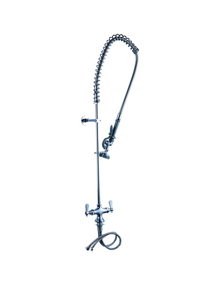 Deck Mounted Pre-Rinse Unit with Add-On Faucet &amp 18&quot Riser &amp 44&quot Hose &amp 12&quot Swing Spout Chrome | Stalwar