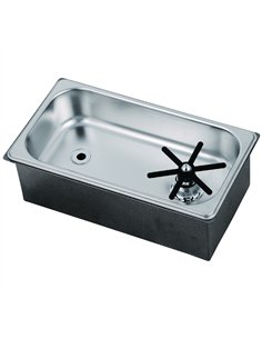 Heavy-Duty Stainless Steel Glass Rinser and Inset Glass Washer Basin with Rinse Star | Stalwart DA-BXF504
