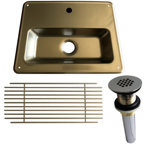 Commercial 12.5&quot × 10.5&quot Stainless Steel Water Station Drop-In Sink With Strainer &amp Grid | Stalwart DA-BXF602