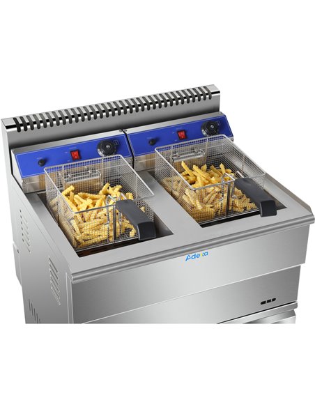Professional Twin Basket Free standing Gas Fryer Twin tank 36 litres| Stalwart DA-HGF182C