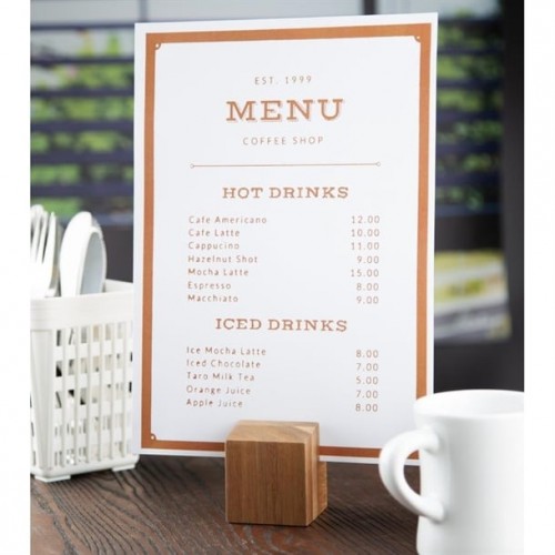 Olympia Wooden Menu Holder and Riser