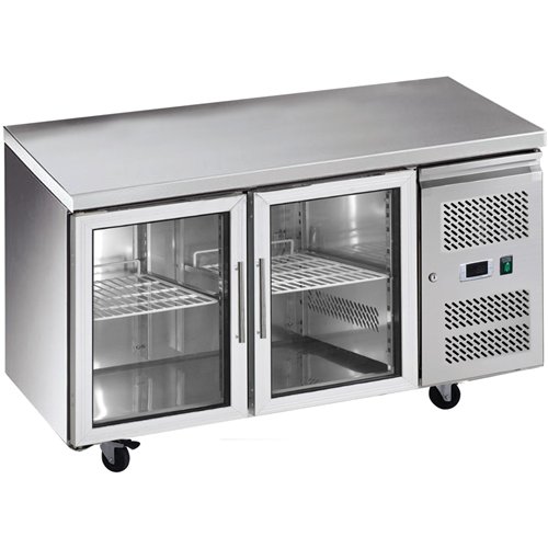 Commercial Refrigerated Counter 2 glass doors Depth 700mm | Stalwart DA-GN2100TNG