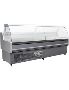 Serve Over Deli Counter Curved Glass Front 2500x850x1200mm | Stalwart DA-BLUEL414