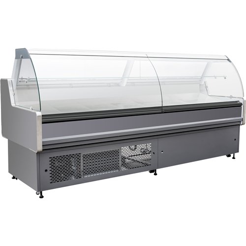 Serve Over Deli Counter Curved Glass Front 2500x850x1200mm | Stalwart DA-BLUEL414