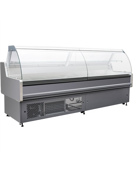 Serve Over Deli Counter Curved Glass Front 2500x850x1200mm | Stalwart DA-BLUEL414