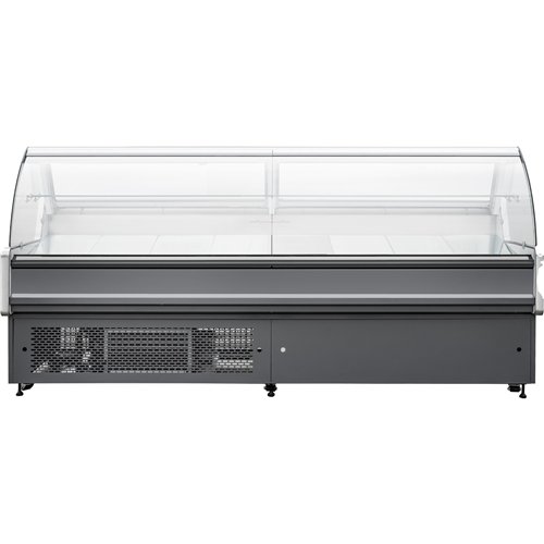 Serve Over Deli Counter Curved Glass Front 2500x850x1200mm | Stalwart DA-BLUEL414