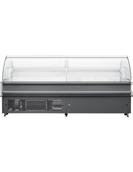 Serve Over Deli Counter Curved Glass Front 2500x850x1200mm | Stalwart DA-BLUEL414