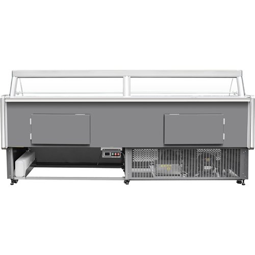 Serve Over Deli Counter Curved Glass Front 2500x850x1200mm | Stalwart DA-BLUEL414