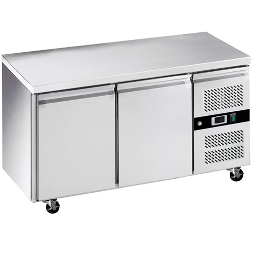 Commercial Stainless Steel Under Counter Refrigerator 282L 2 Doors 1360x700x850mm | Stalwart DA-BLUEINOX32