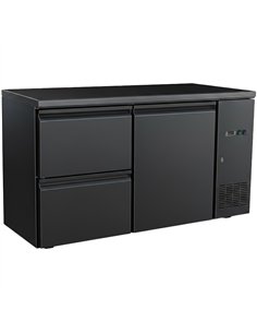 Commercial Undercounter Back Bar Refrigerator 350L 1 Door &amp 2 Drawers 1462×515×860mm Black | Stalwart DA-JTA404