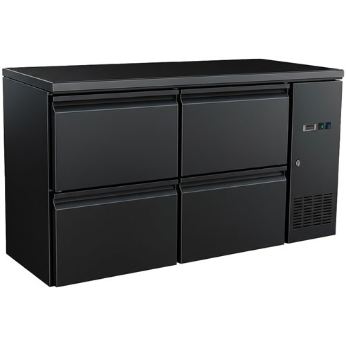 Commercial Undercounter Back Bar Refrigerator 350L 4 Drawers 1462×515×860mm Black | Stalwart DA-JTA406