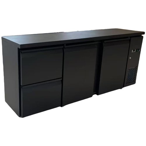 Commercial Undercounter Back Bar Refrigerator 537L 2 Door &amp 2 Drawers 2002×515×860mm Black | Stalwart DA-JTA410