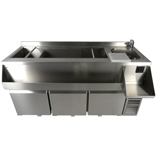 Commercial Stainless Steel Cocktail Bar Station 317L 3 Doors 1795×718×955mm | Stalwart DA-JTA504