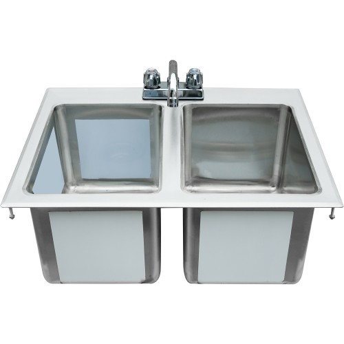 Drop-in Sink 2 bowls Stainless steel...