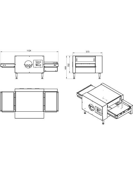 Commercial Conveyor Pizza oven 16 pizzas of 12'' per hour | CP12S