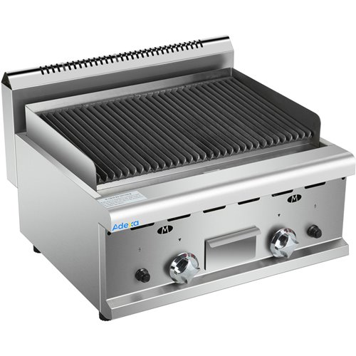 Commercial Gas Lava rock Grill 2 zones Countertop | Stalwart DA-HGL607