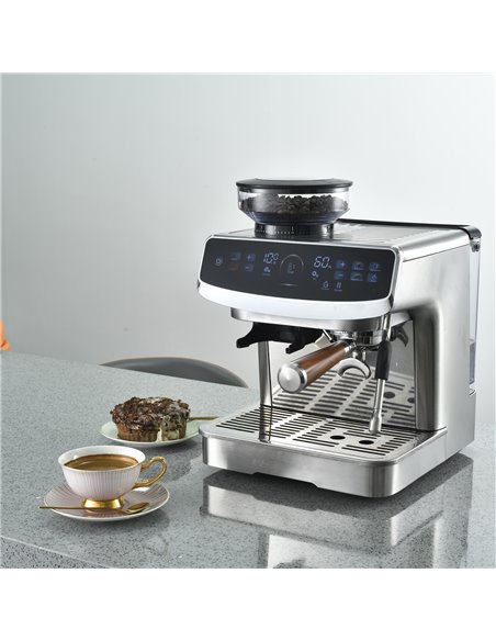 Commercial Semi-Automatic Coffee Machine with Grinder &amp Touchscreen | Stalwart DA-BDCM602