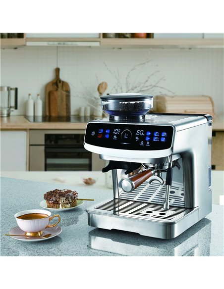 Commercial Semi-Automatic Coffee Machine with Grinder &amp Touchscreen | Stalwart DA-BDCM602