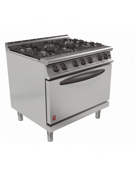 Falcon Dominator Plus 6 Burner Range G3101D with Castors Natural Gas