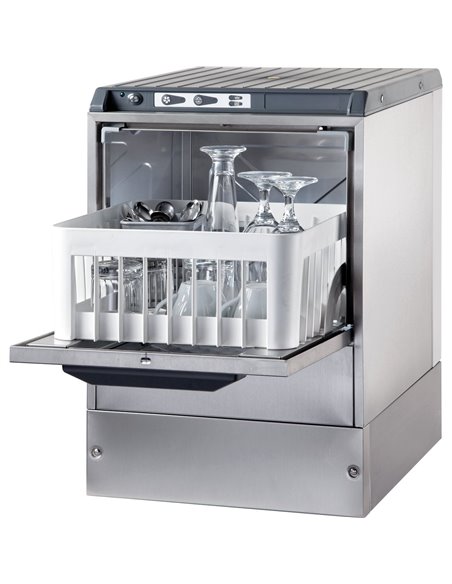 Commercial Glasswasher 800-1000 glasses/hour 350mm basket Gravity drain 13A | Omniwash 3500ST