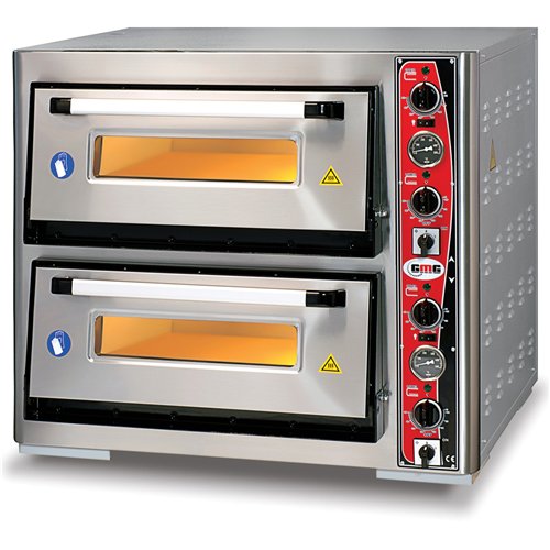 Electric Pizza Oven Premium Thermometer 2 chambers 700x700mm Capacity 4+4 pizzas at 13&quot 230V/1 phase | Stalwart DA-PF7070DET