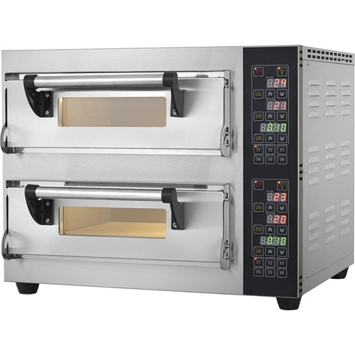 Commercial Pizza oven Electric 2 chambers 1+1 pizzas x 30cm 400°C Digital controls 3.9kW 230V | Stalwart DA-PS441S2