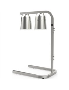 Double Head Freestanding Warming Lamp Infrared Food Warmer 470×360×759mm Silver Finish | Stalwart DA-DS570