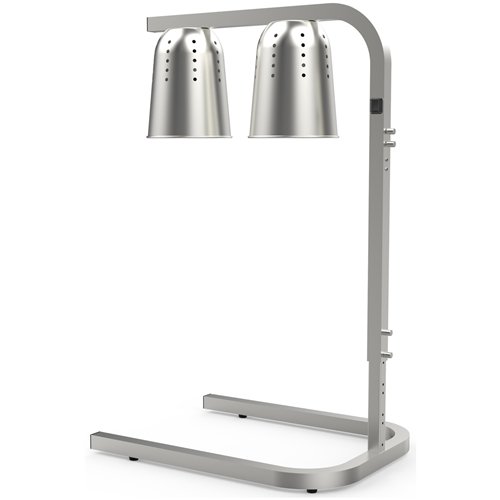 Double Head Freestanding Warming Lamp Infrared Food Warmer 470×360×759mm Silver Finish | Stalwart DA-DS570