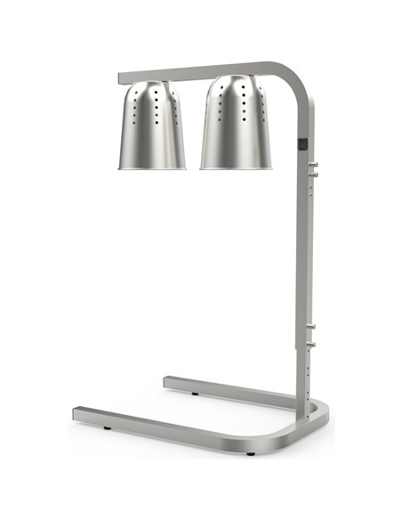 Double Head Freestanding Warming Lamp Infrared Food Warmer 470×360×759mm Silver Finish | Stalwart DA-DS570