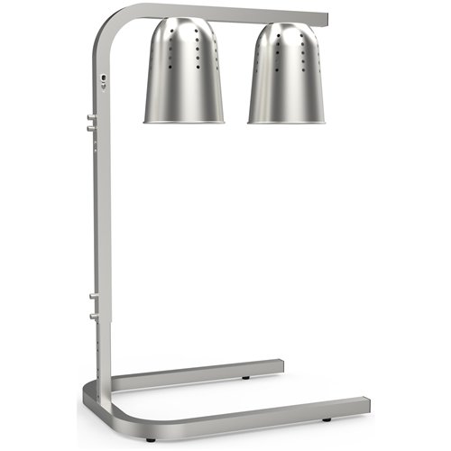 Double Head Freestanding Warming Lamp Infrared Food Warmer 470×360×759mm Silver Finish | Stalwart DA-DS570