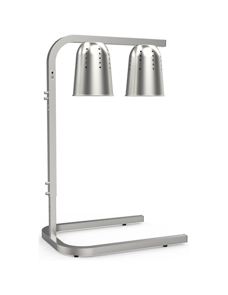 Double Head Freestanding Warming Lamp Infrared Food Warmer 470×360×759mm Silver Finish | Stalwart DA-DS570