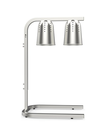 Double Head Freestanding Warming Lamp Infrared Food Warmer 470×360×759mm Silver Finish | Stalwart DA-DS570